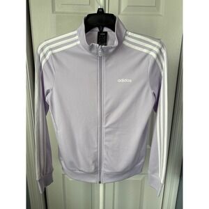 Adidas Womens Essentials 3-Stripes Track Jacket Lavender Purple Full Zip Small